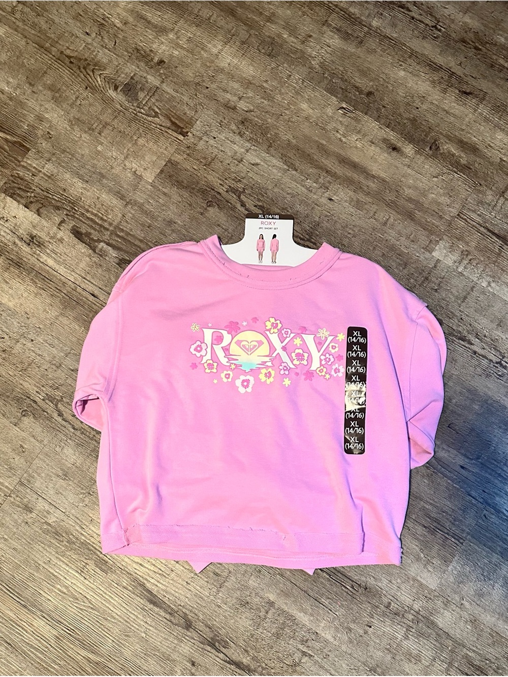 NWT Roxy Girls' 2-piece matching short set – size XL 14/16